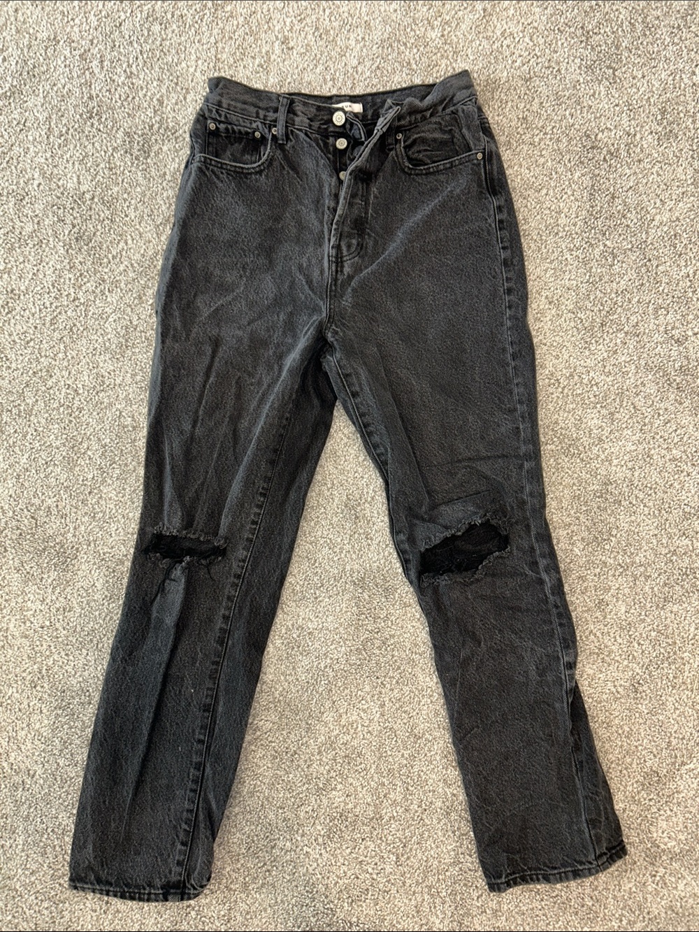 PacSun Black Distressed Dad Jean